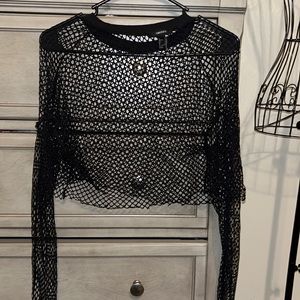 Black mesh baithing suit cover